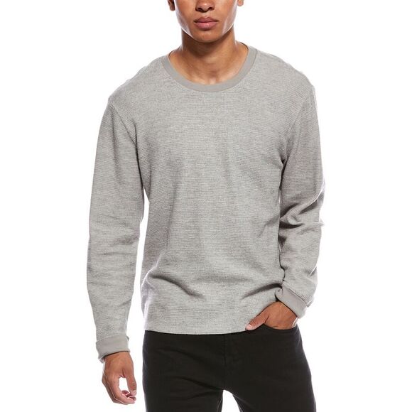 James Perse MensBrushed Thermal Crewneck Sweater Grey